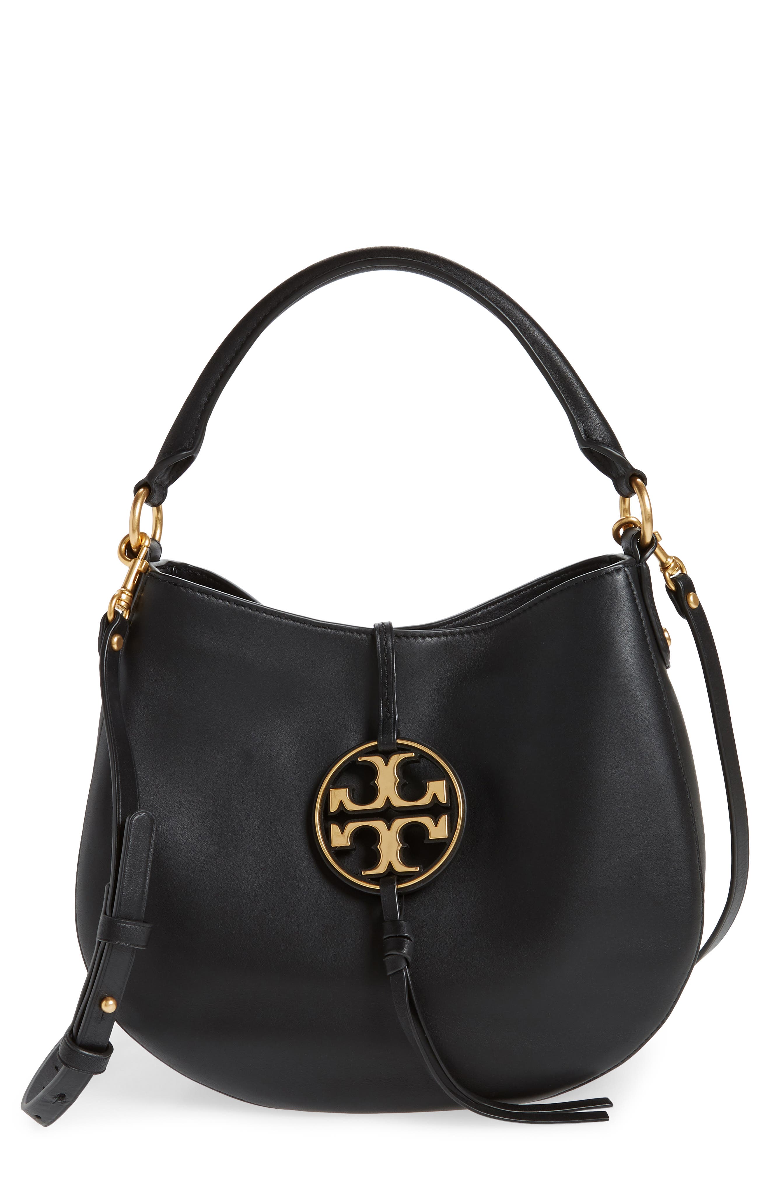 Tory Burch Mini Miller Leather Hobo Bag, Main, color, 