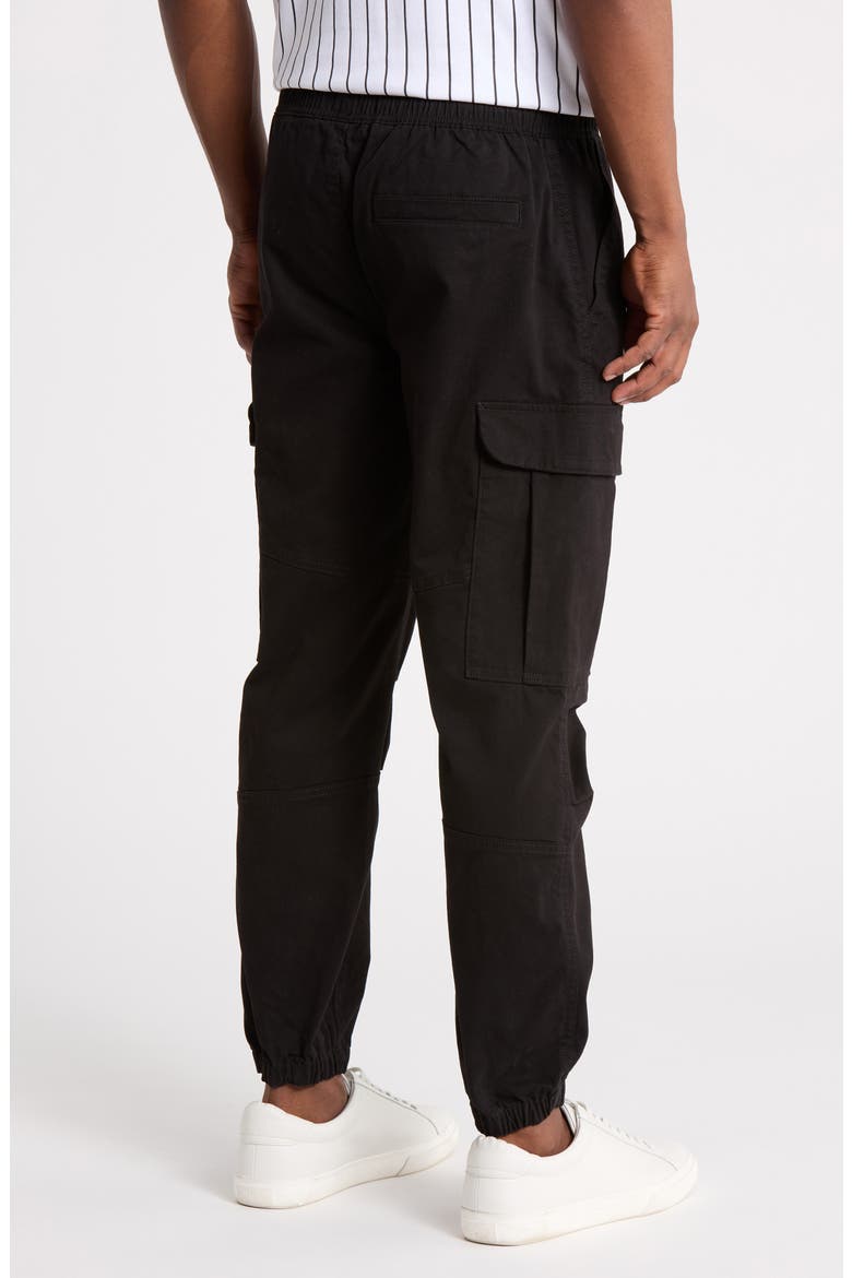 Stretch Cotton Cargo Joggers, Alternate, color, BLACK