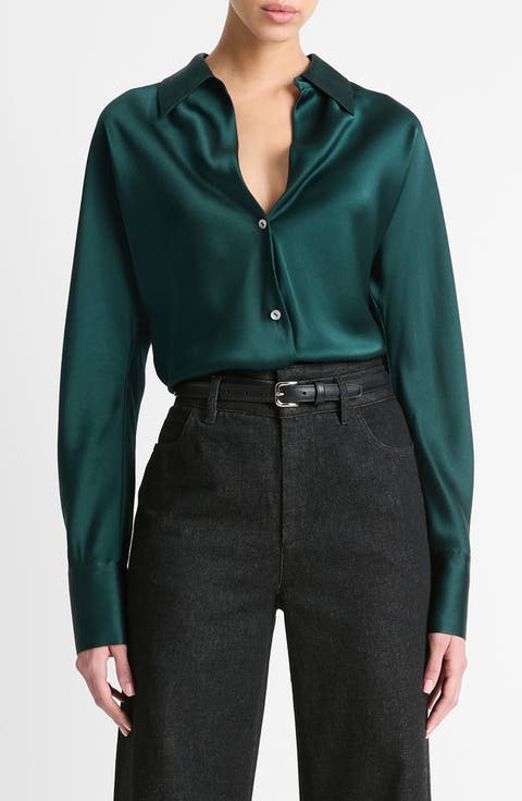 Silk Button-Up Shirt