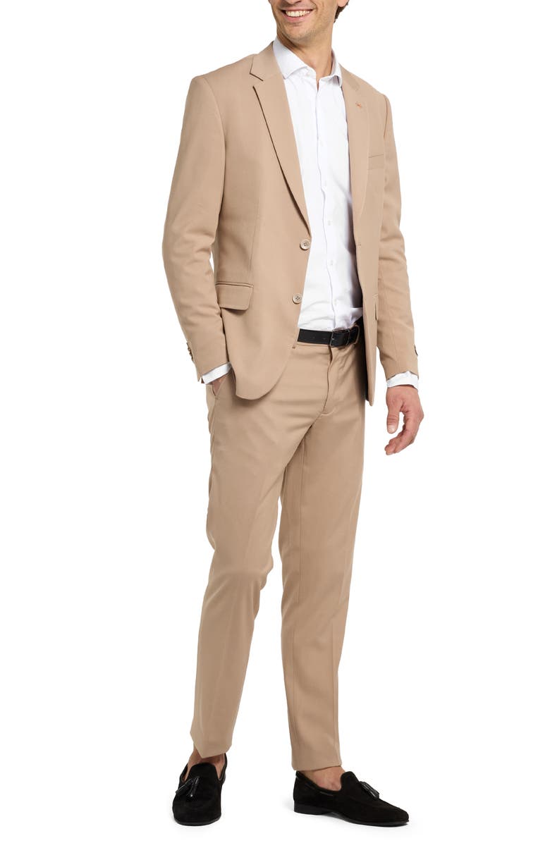 OppoSuits Daily Slim Fit Dark Sand Suit, Main, color, Beige