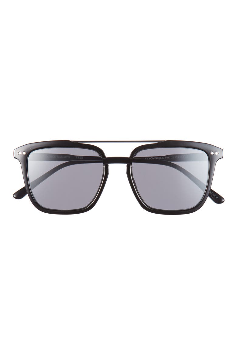 119mm Oversize Square Shield Sunglasses, Main, color, BLACK