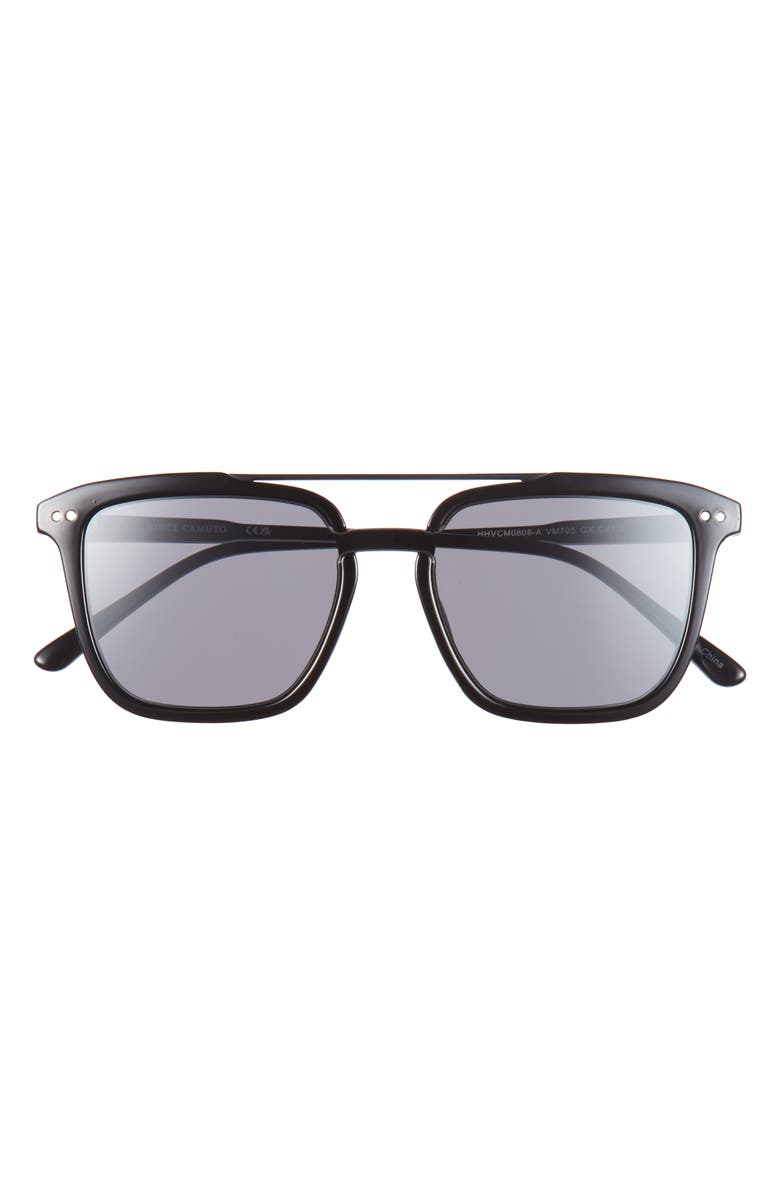 Vince Camuto 119mm Oversize Square Shield Sunglasses, Main, color, Black