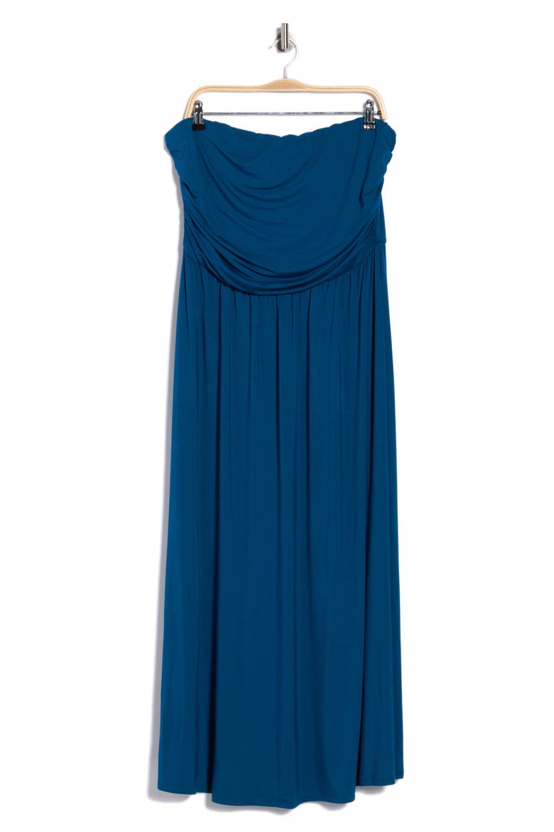 Strapless Maxi Dress, Alternate, color, TEAL BLUE