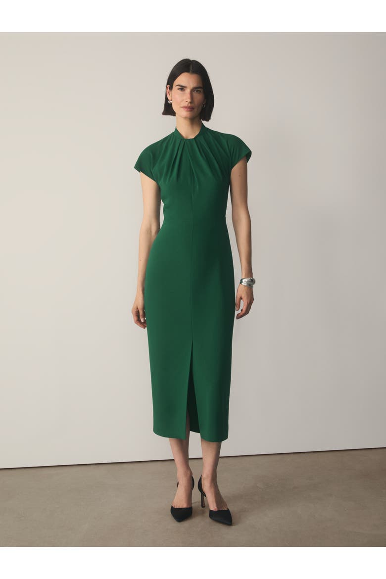 Rossano Short Sleeve High Neck Dress, Alternate, color, Green