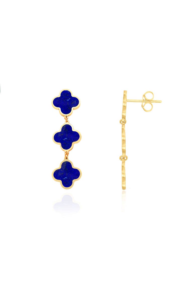 Lapis Clover Dangle Earrings, Main, color, Lapis