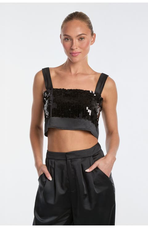 Zoey Sequin Crop Top