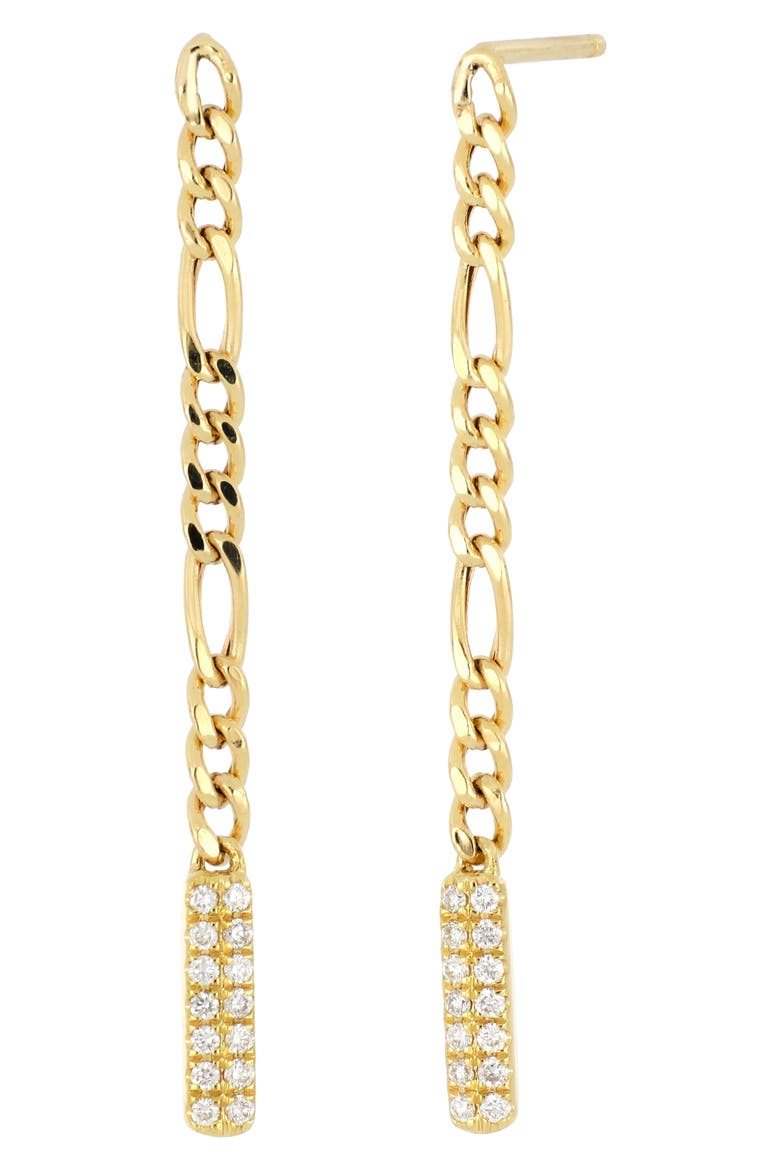 Varda Diamond Linear Drop Earrings, Main, color, RD0.11 18KYG