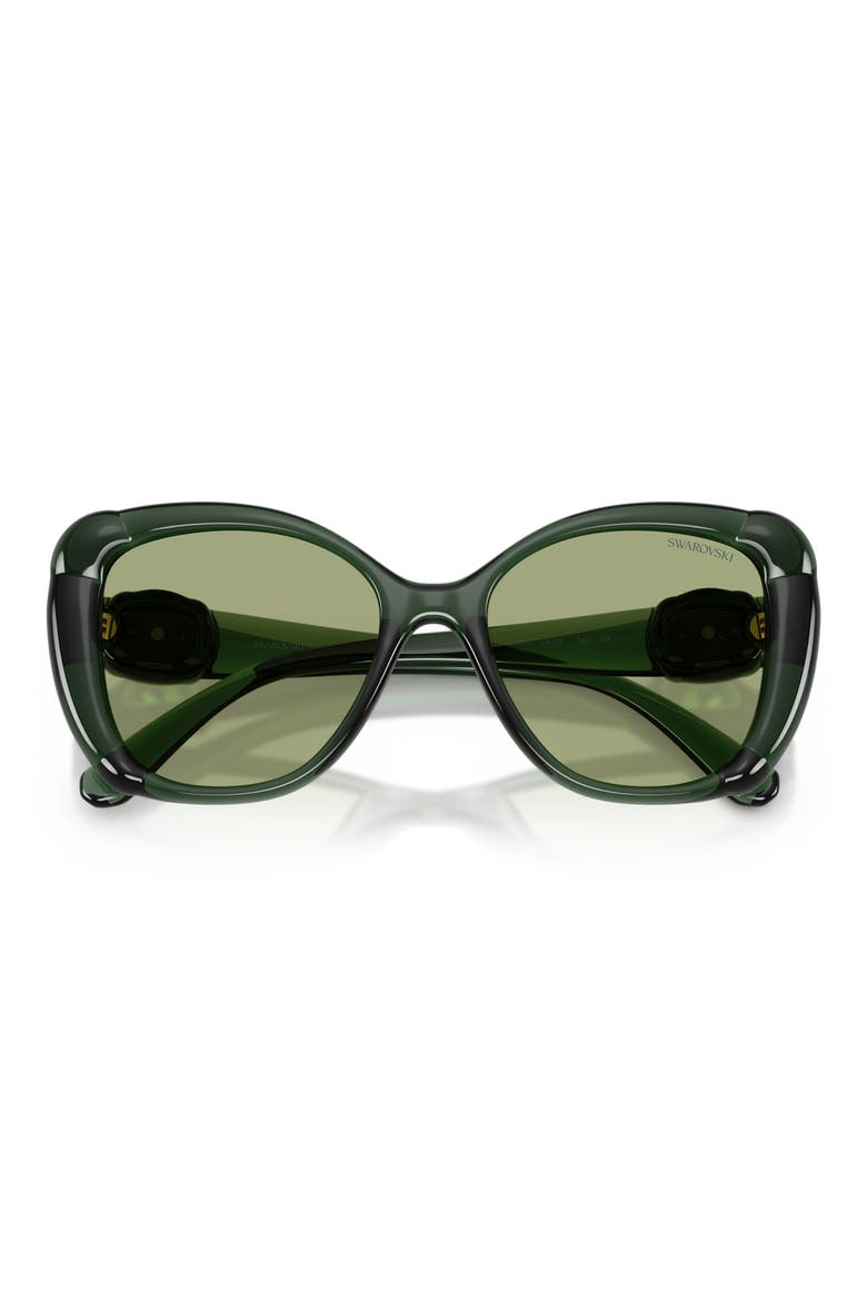 53mm Butterfly Sunglasses, Alternate, color, TRANSPARENT GREEN / GREEN