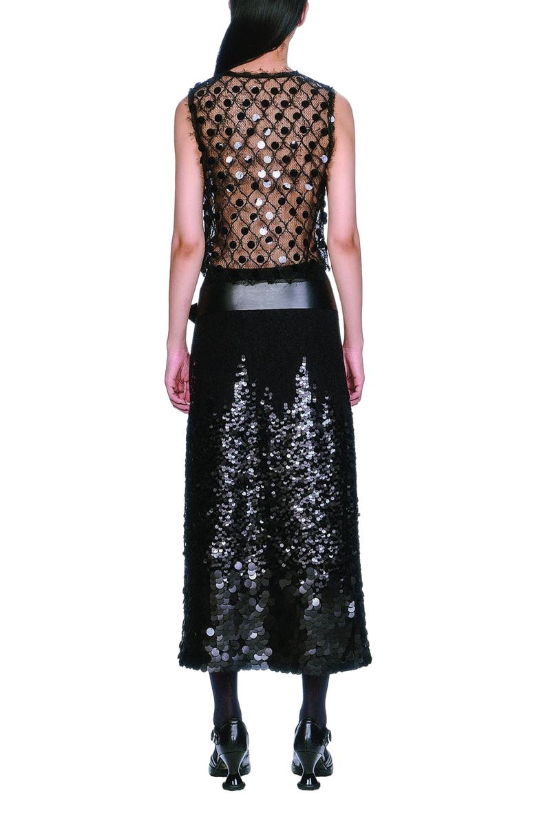 Anna Sui Mesh Pailettes Crop Top, Alternate, color, Black