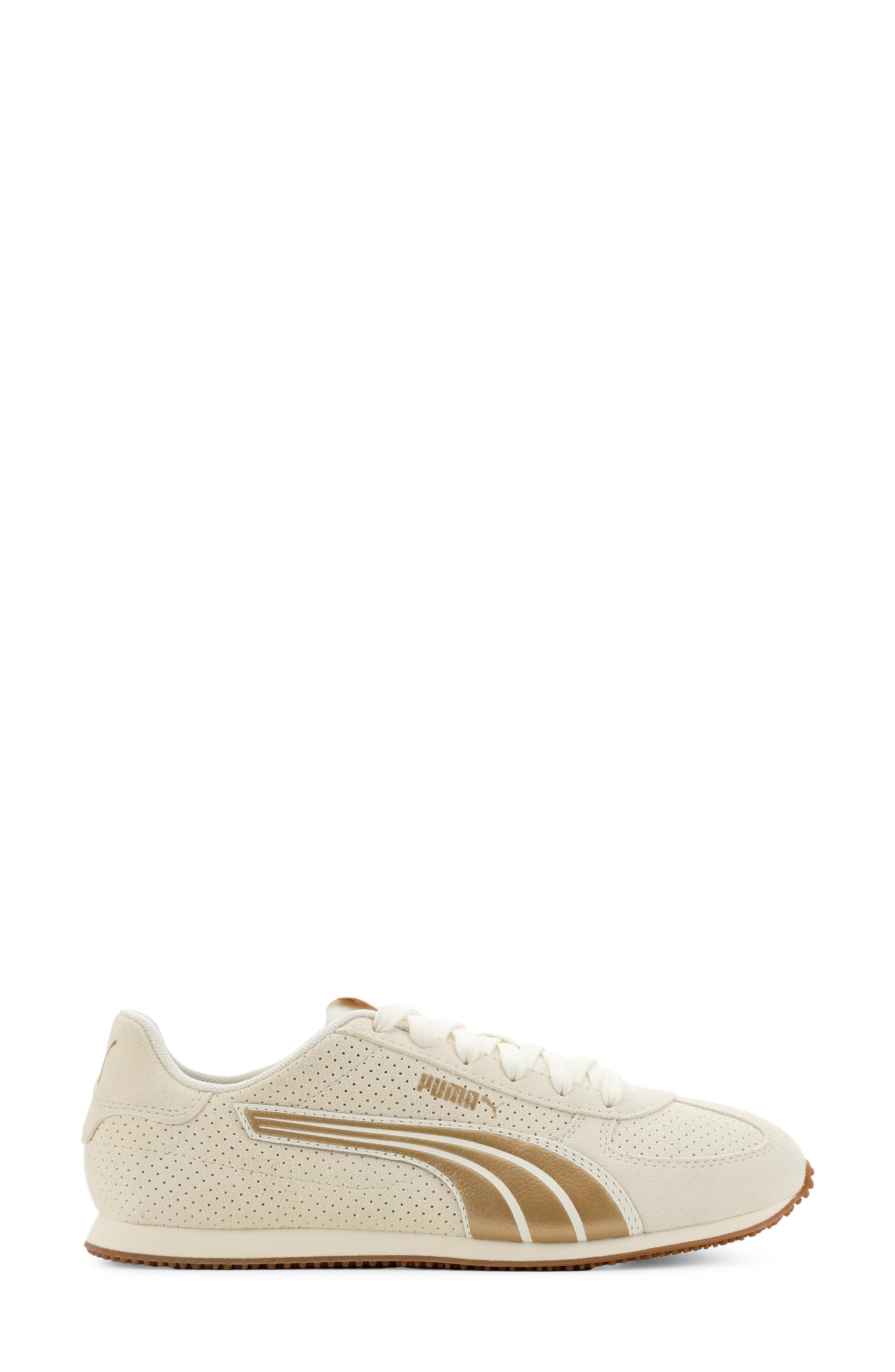 St Track Metallic Sneaker, Alternate, color, WARM WHITE/ PUMA GOLD