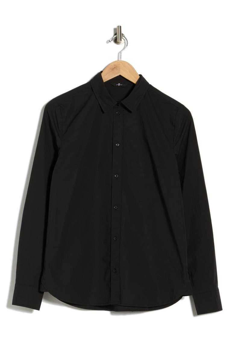 Classic Long Sleeve Button-Up Shirt, Alternate, color, BLACK