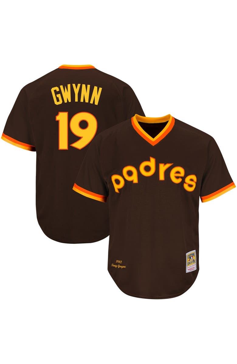 Mitchell & Ness Men's Mitchell & Ness Tony Gwynn Brown San Diego Padres Authentic Jersey, Main, color, 