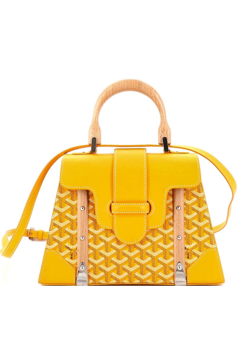 Pre-Owned Goyard Saigon Top Handle Bag Coated Canvas with Leather PM, Main, color, Yellow