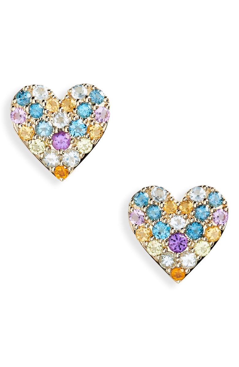 Bony Levy Pavé Heart Stud Earrings, Main, color, 