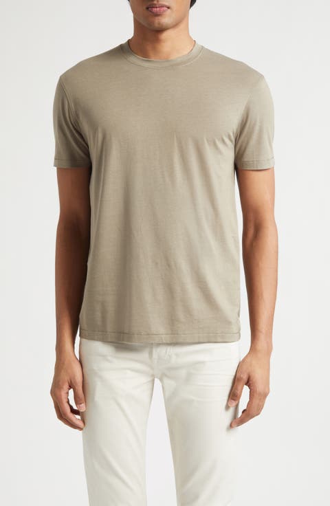 Short Sleeve Lyocell & Cotton Crewneck T-Shirt