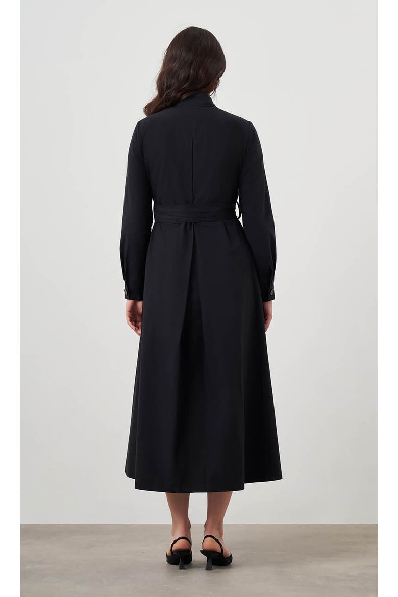Button Up Belted Dress, Alternate, color, Black