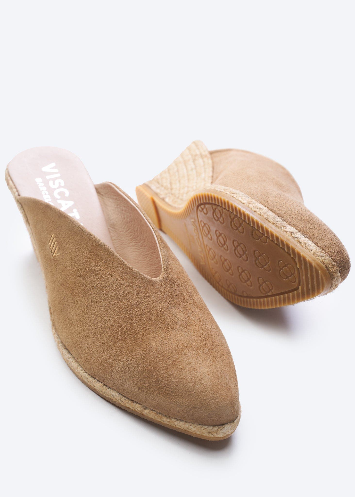 VISCATA Truja Suede Espadrille Mule Wedges, Alternate, color, Camel