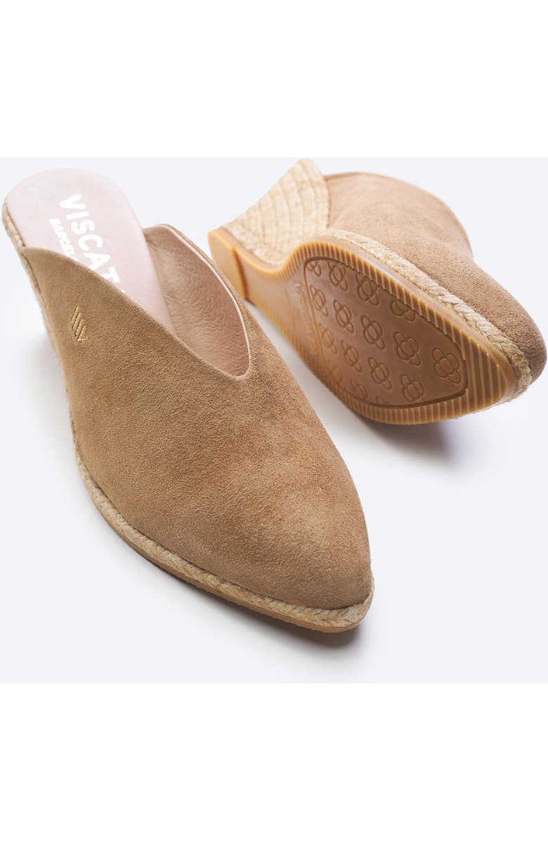 VISCATA Truja Suede Espadrille Mule Wedges, Alternate, color, Camel