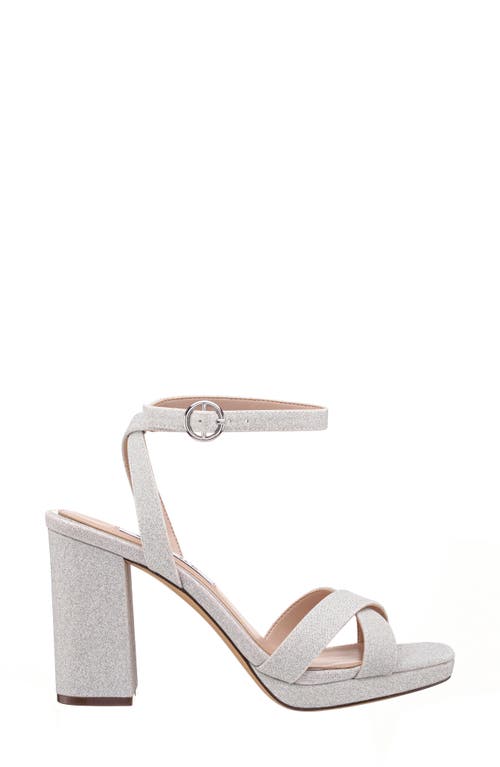 Nina Sheila Ankle Strap Platform Sandal In Silver Fantasy Net