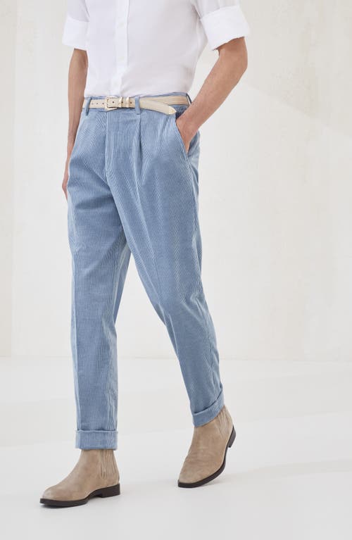 Brunello Cucinelli Corduroy Trousers In Blue