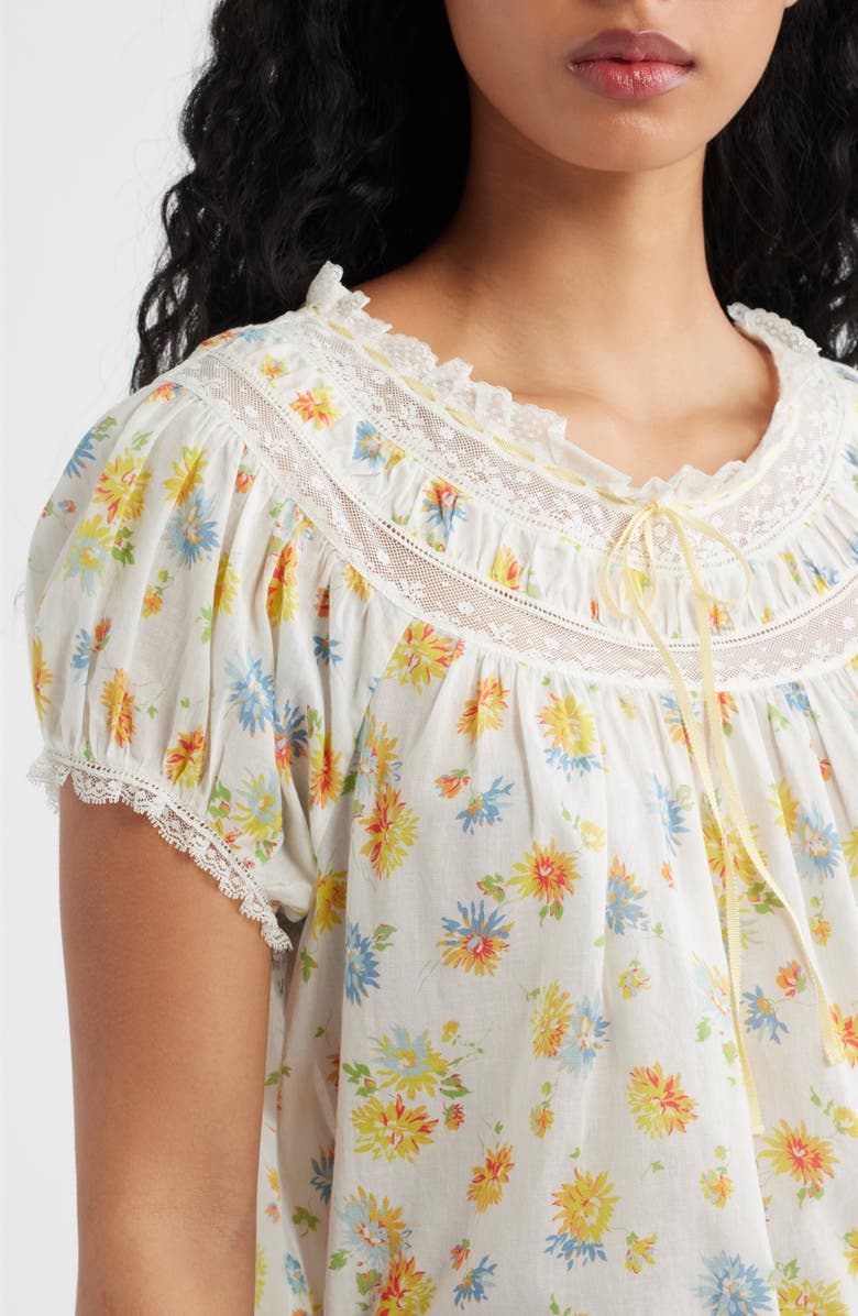 DÔEN Emile Floral Top, Alternate, color, Dahlia Floral