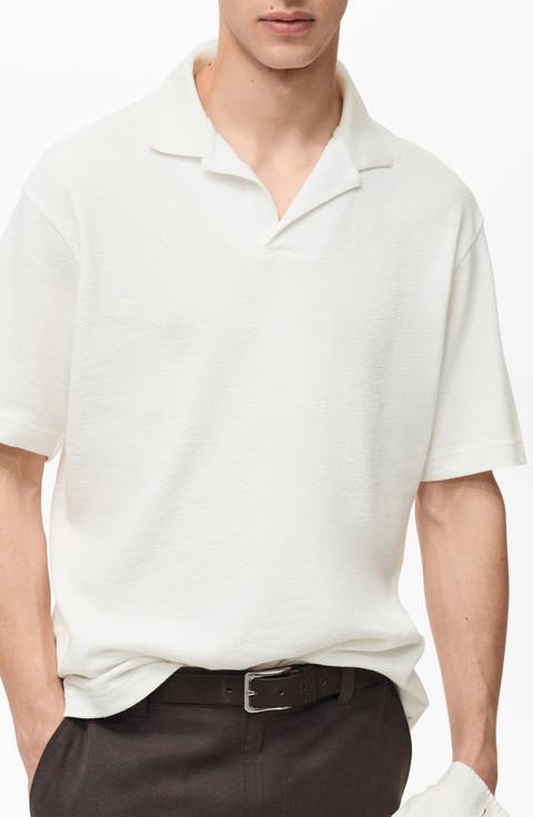 Relaxed Fit Textured Cotton Polo