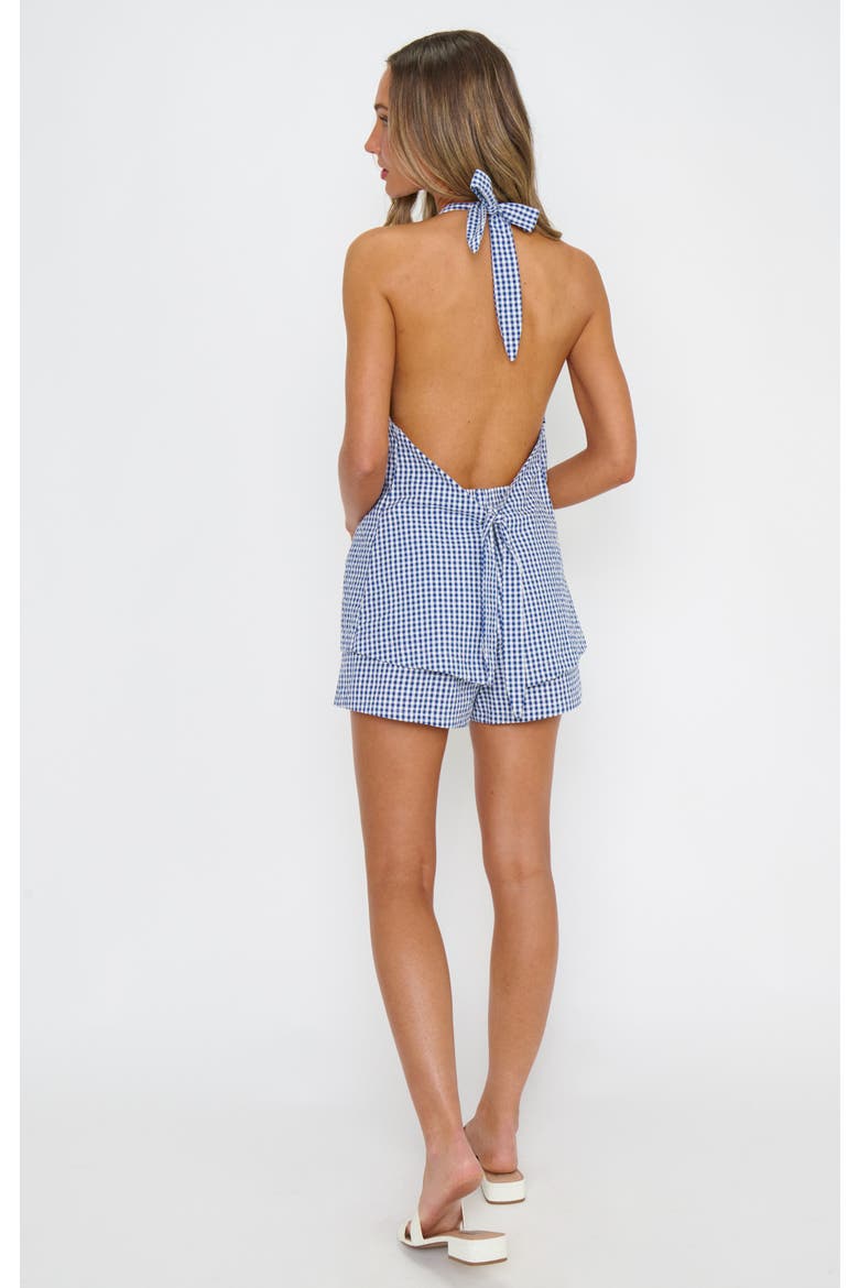 Hillary Halter Top, Alternate, color, Navy Gingham