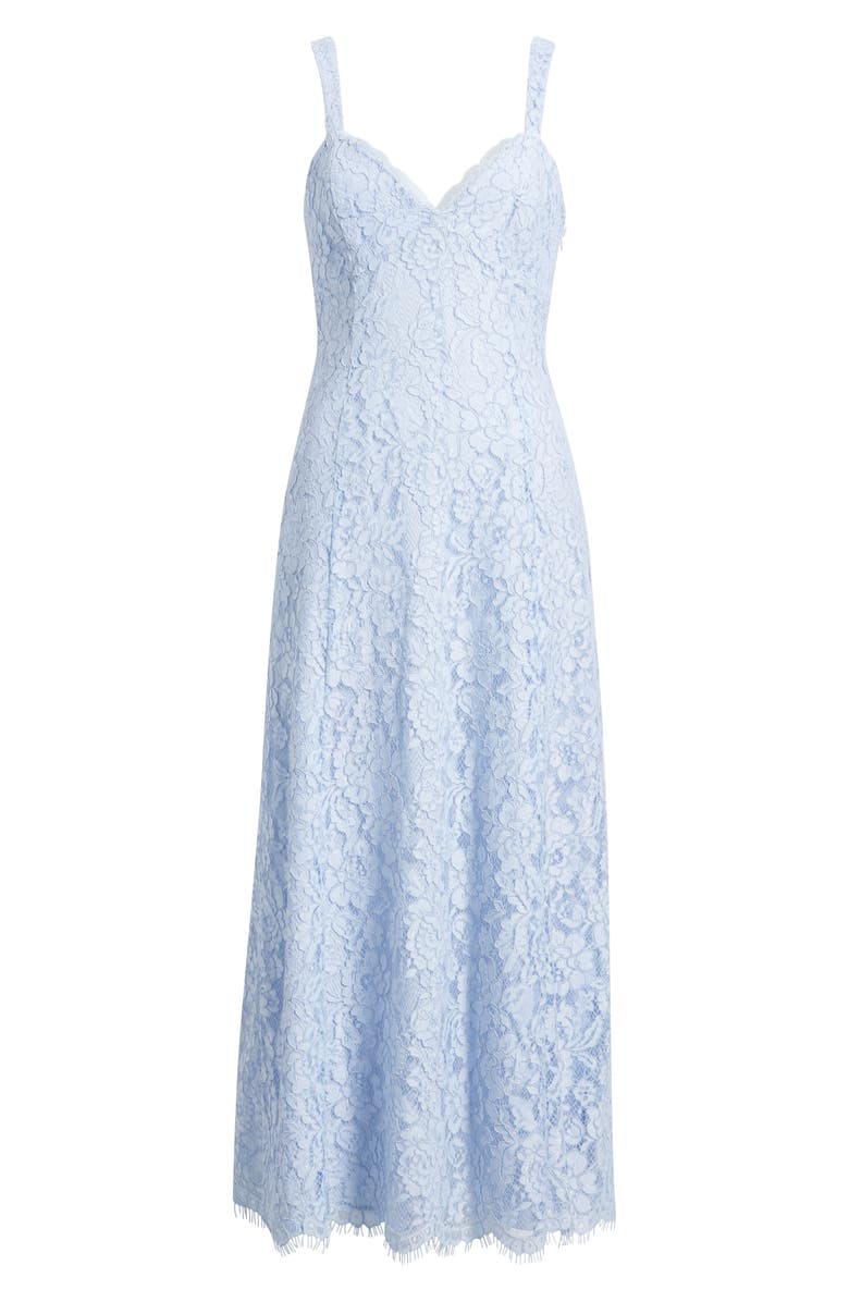 WAYF Elysia Cotton Blend Lace Gown, Alternate, color, Baby Blue