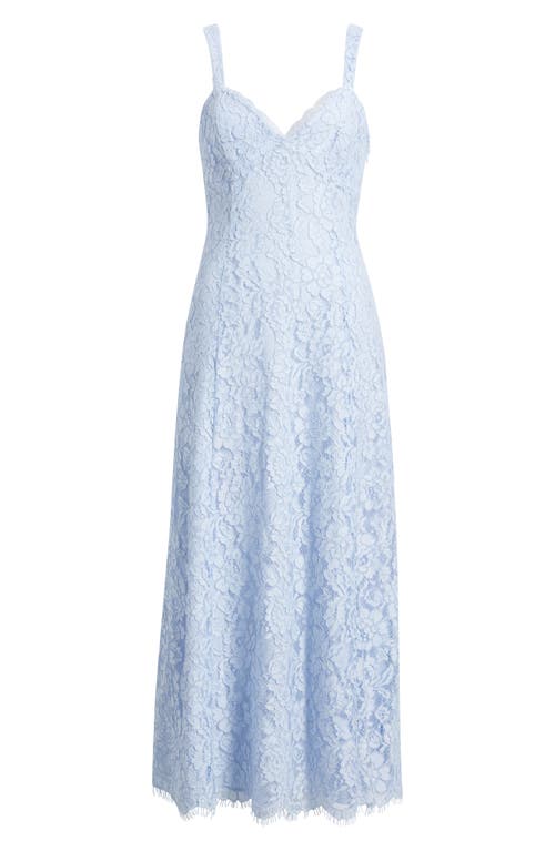 Shop Wayf Elysia Cotton Blend Lace Gown In Baby Blue