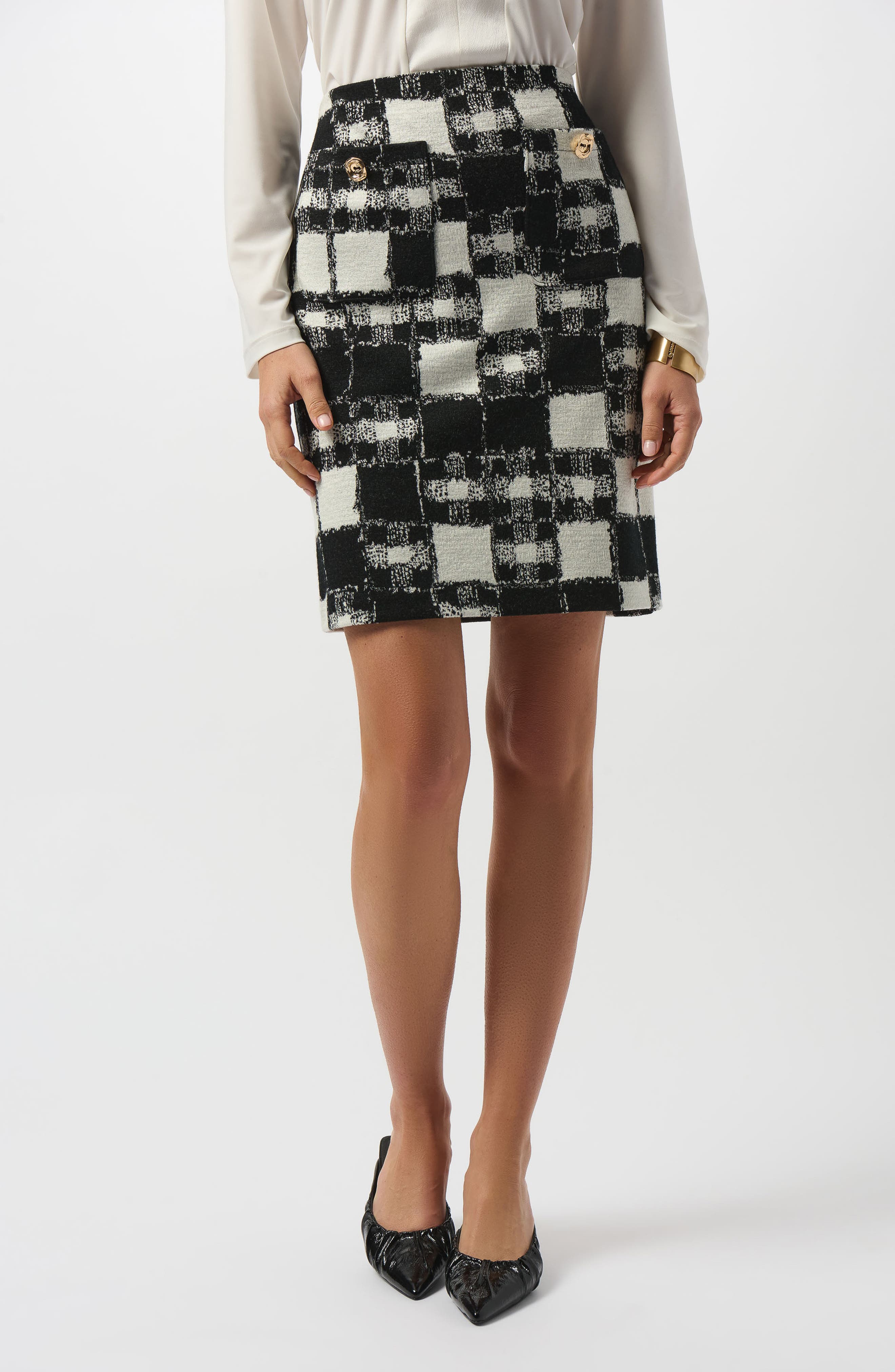 Check Jacquard Miniskirt