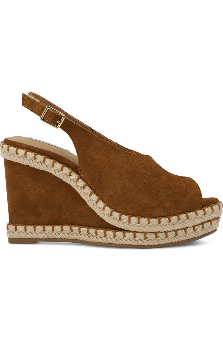 MIA Marjori Slingback Espadrille Peep Toe Platform Wedge Sandal, Alternate, color, Cognac Sue