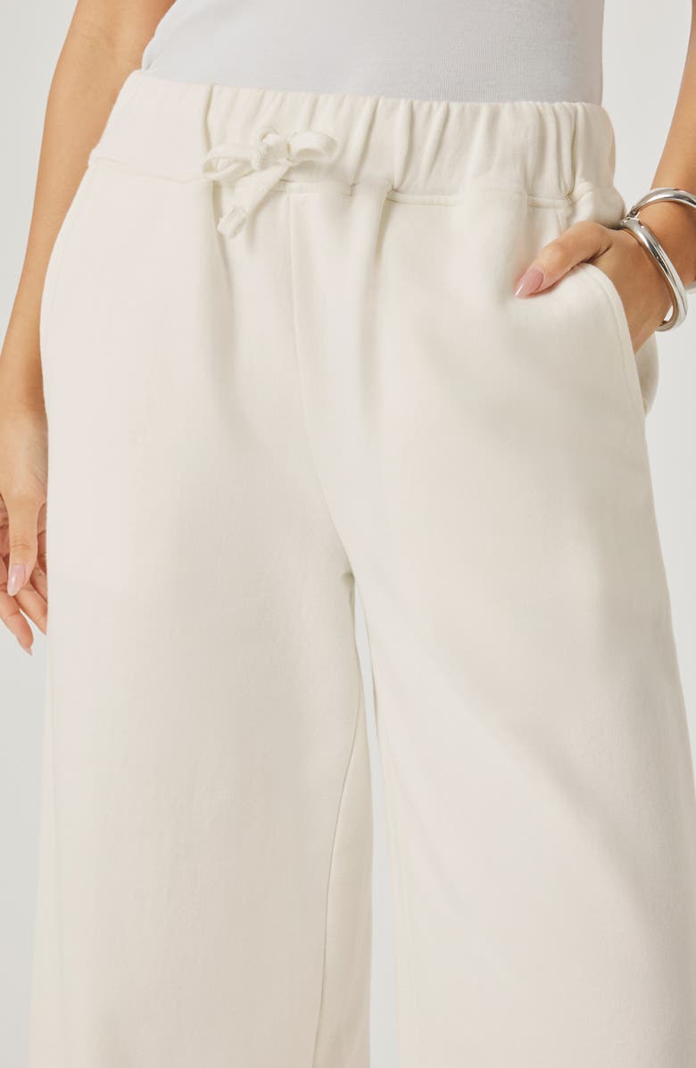 Splendid Greta Terry Crop Drawstring Pants, Alternate, color, Shell White
