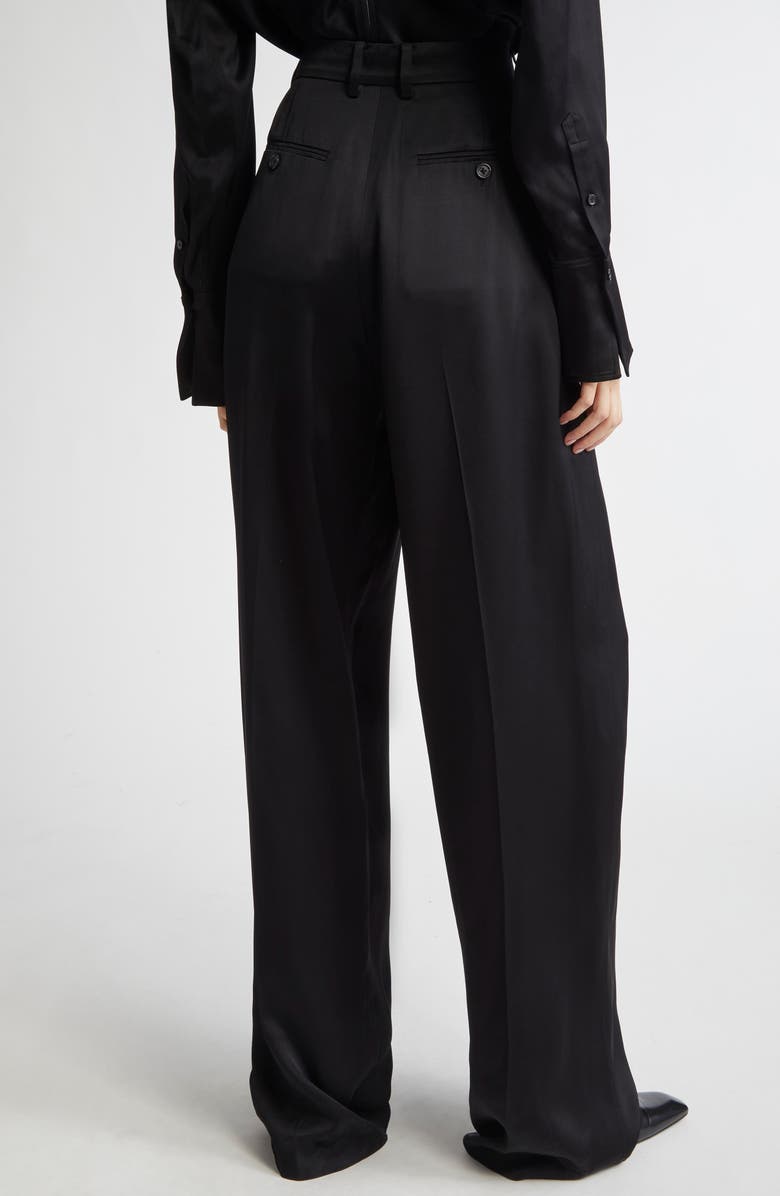 TOTEME Fluid Wide Leg Wool Blend Trousers, Alternate, color, Black