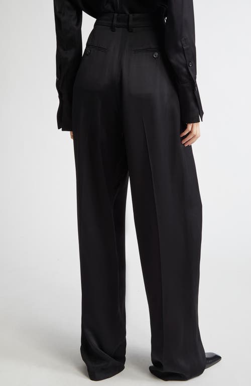 Totême Toteme Fluid Wide Leg Wool Blend Trousers In Black