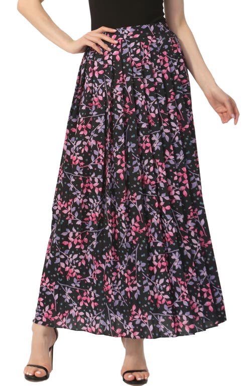 Kimi & Kai Print Box Pleat Maxi Skirt In Multi