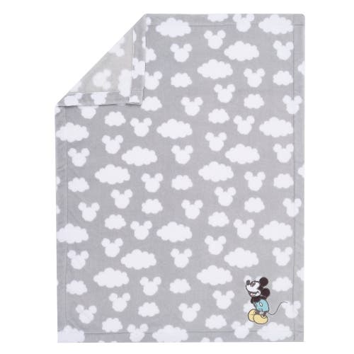 Lambs & Ivy Disney Baby Moonlight Mickey Mouse Soft Fleece Baby Blanket In Gray