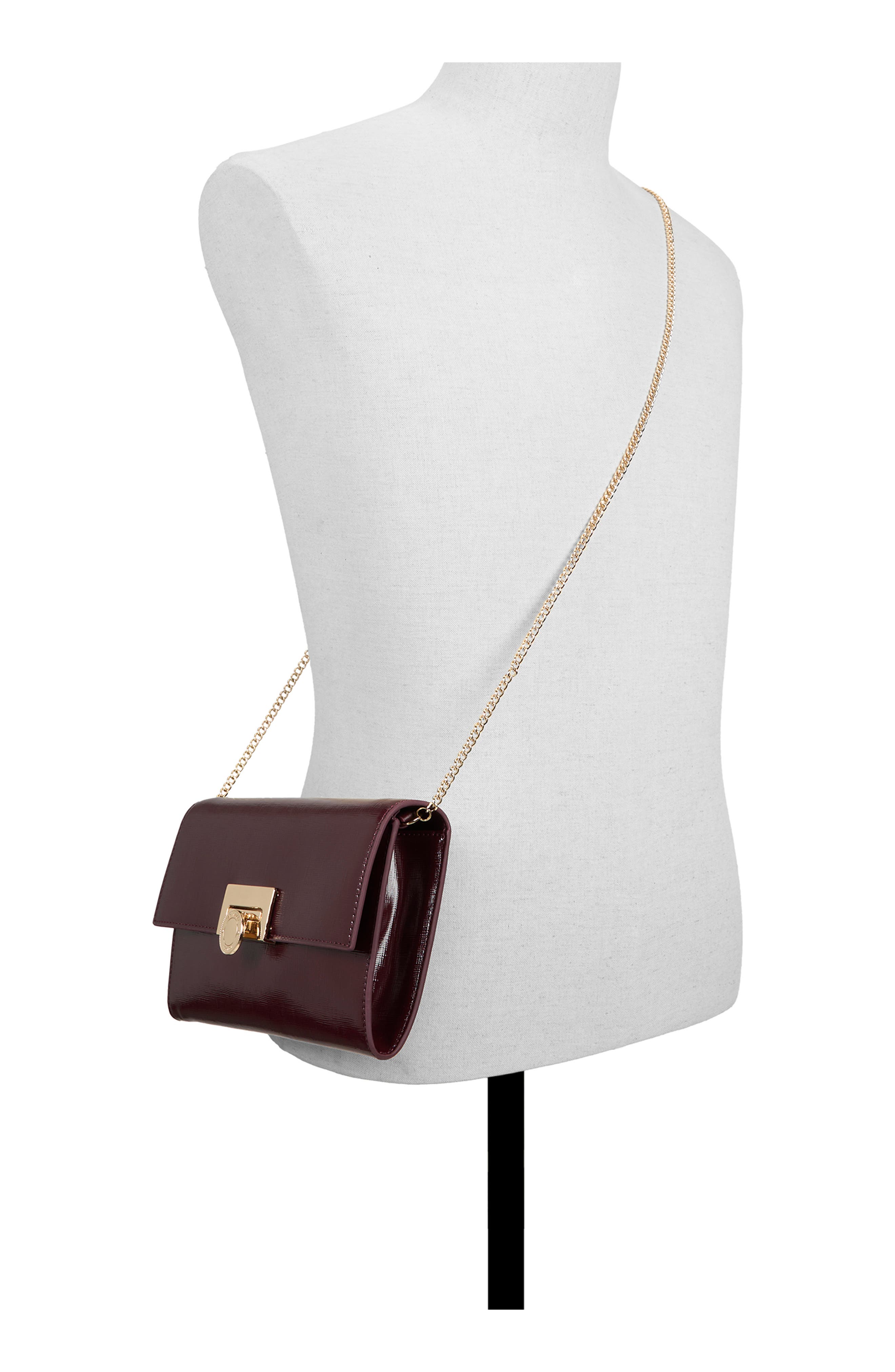 Parisa Faux Leather Crossbody, Alternate, color, BORDEAUX CROSSHATCH SHINY