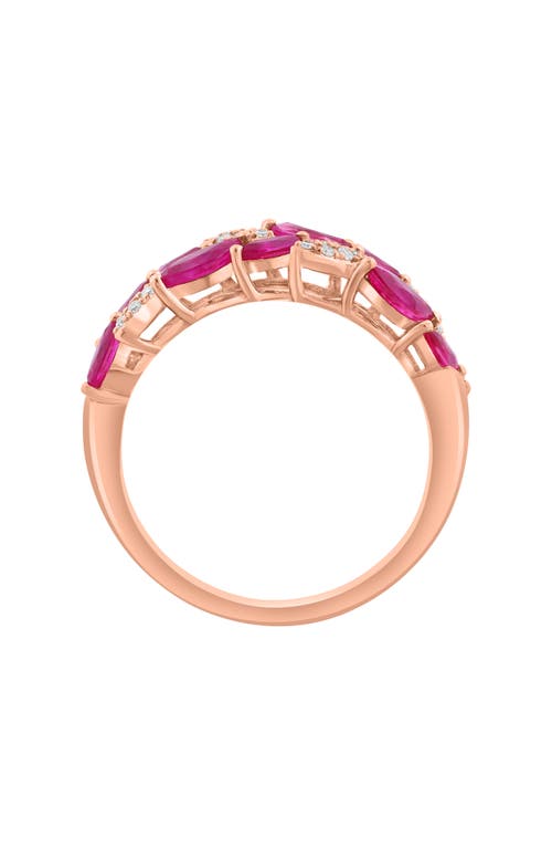 Effy 14k Gold Diamond & Ruby Marquis Pavé Ring In Red