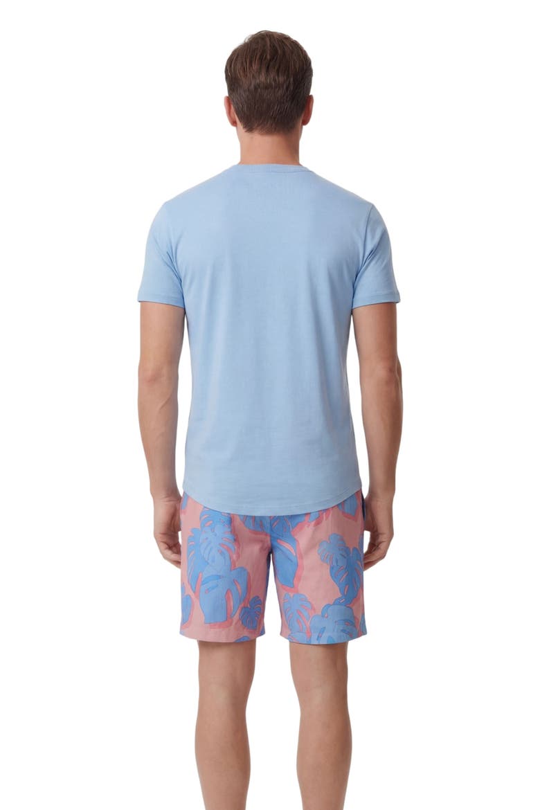 Monstera Floral Mens Flat Front Short, Alternate, color, MONSTERA FLORAL CORAL