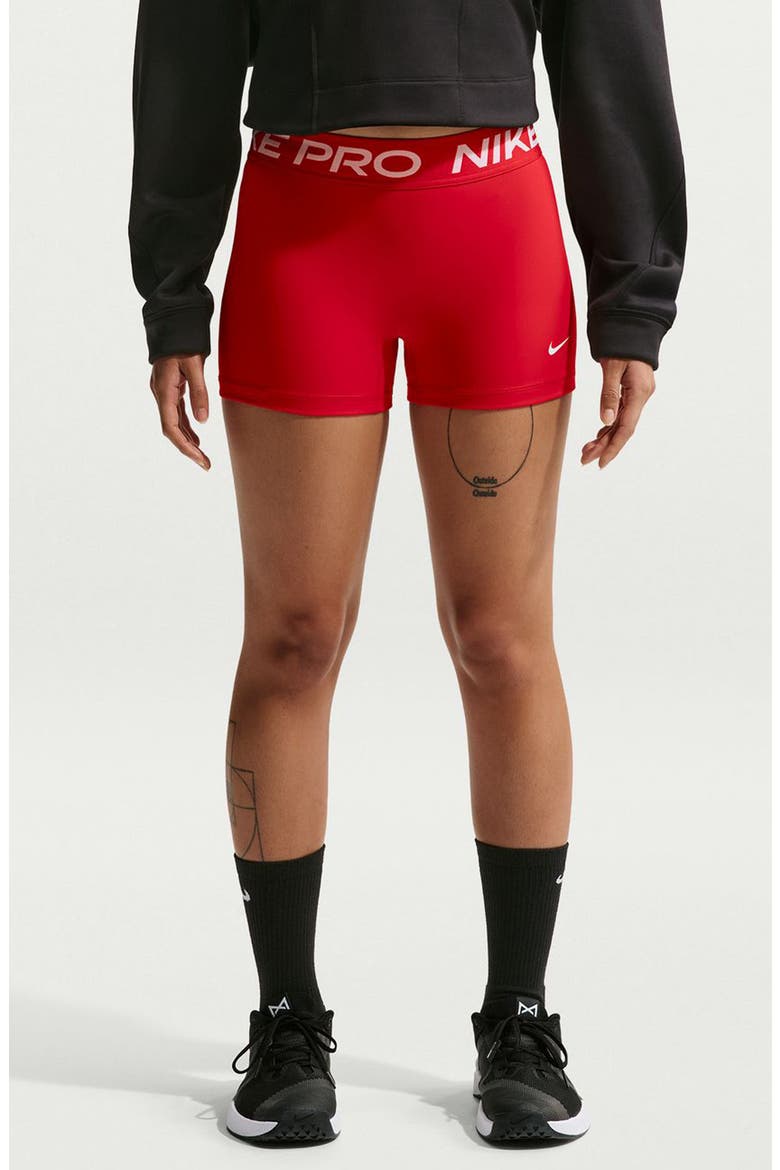 Pro Sculpt Mid-Rise Biker Shorts, Main, color, UNIVERSITY RED/ WHITE
