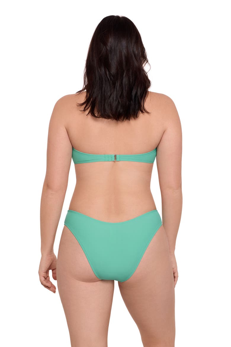 Ring Front Bandeau Bikini Set, Alternate, color, Aqua