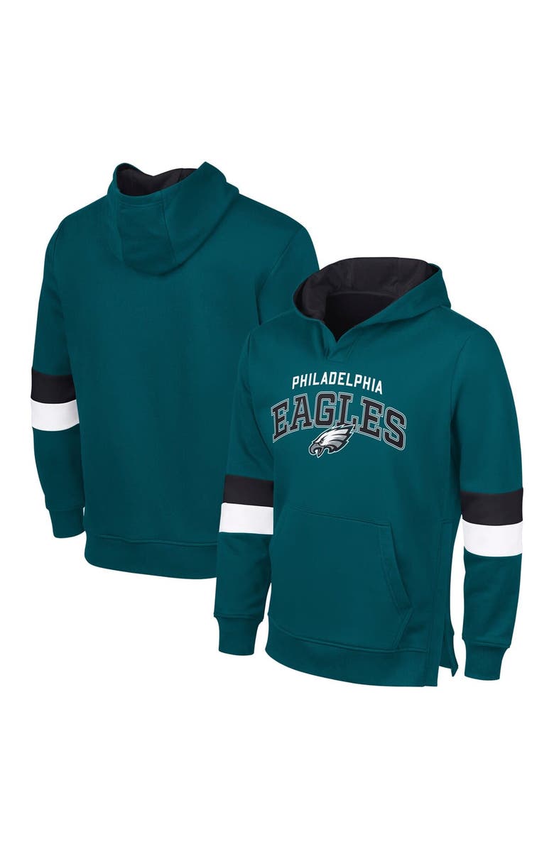 G-III SPORTS BY CARL BANKS Men's G-III Sports by Carl Banks Midnight Green/Black Philadelphia Eagles Adaptive Faceoff Pullover Hoodie, Main, color, Green