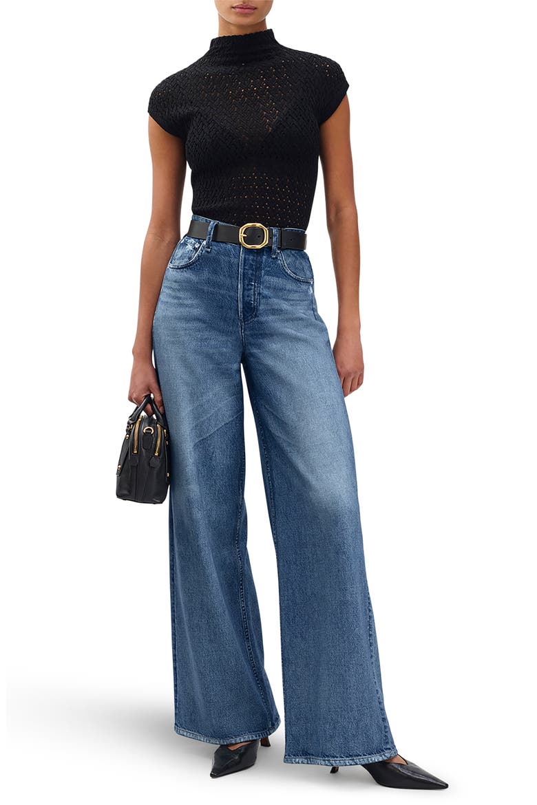 rb Miramar Sofie High Waist Ankle Wide Leg Terry Sweatpant Jeans, Alternate, color, VENIC