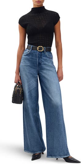 Miramar Sofie High Waist Ankle Wide Leg Terry Sweatpant Jeans