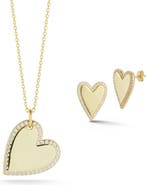 CHLOE AND MADISON Heart Stud & Necklace Set
