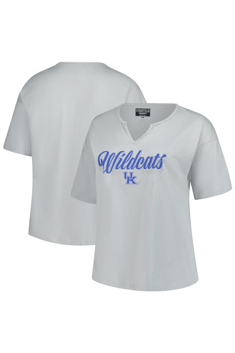 Women's Fanatics Gray Kentucky Wildcats Plus Size Winning Gear Notch Neck T-Shirt, Main, color, Gray