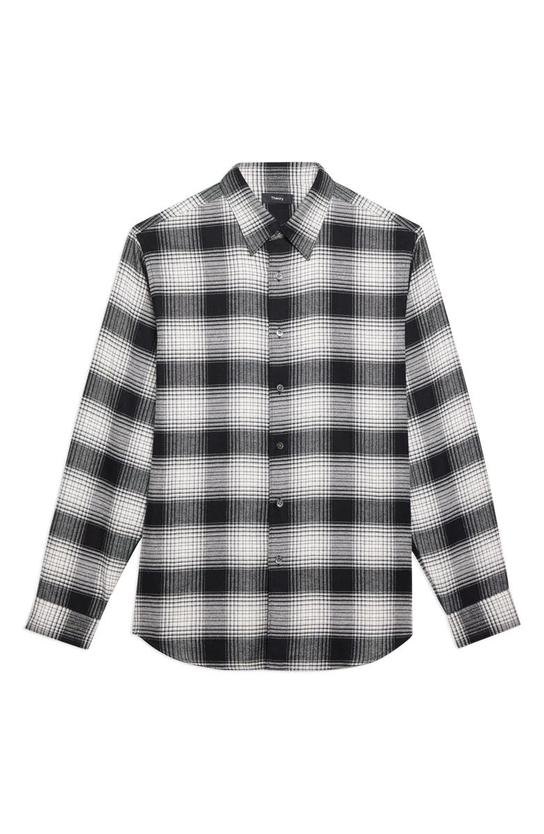 Theory Noll Plaid Flannel Button-Up Shirt, Alternate, color, 