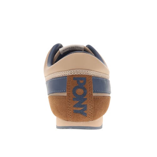 Pony Racer Sneakers In Tan/brown/blue