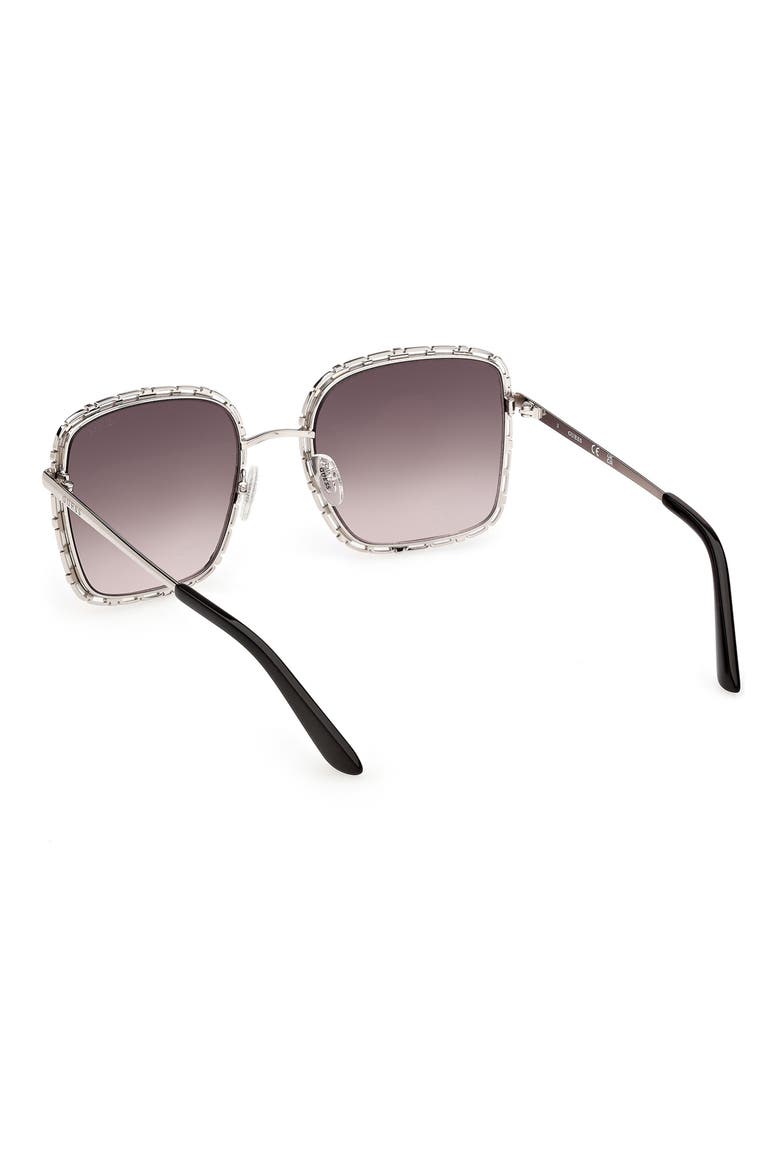 Square Sunglasses, Alternate, color, NICKELTIN / GRADIENT SMOKE
