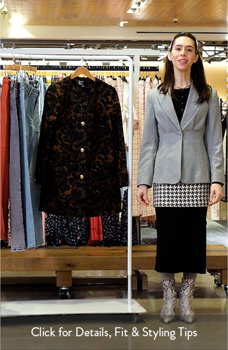 Collarless Leopard Swing Coat, sales video thumbnail